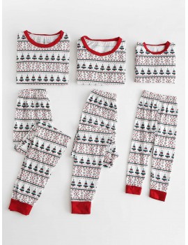 Christmas Geometric Tree Print Family Pajama Sets - Dad Xl