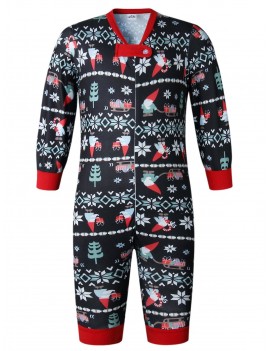 Christmas Long Sleeves Casual  Print Family Pajama Sets Parent-Child Home Suit Pyjamas - Baby 12m