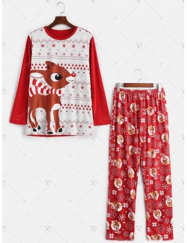 Christmas Elk Print Family Pajama - Dad S