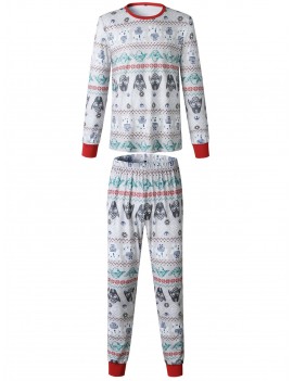 Christmas  Family Pajama Long Sleeves Casual  Print  Sets Parent-Child Home Suit Pyjamas - Dad L