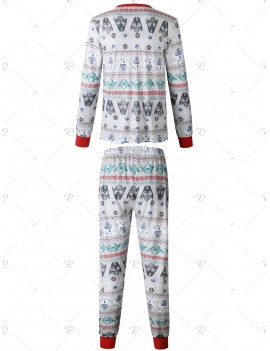 Christmas  Family Pajama Long Sleeves Casual  Print  Sets Parent-Child Home Suit Pyjamas - Dad L