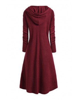 Lovely Casual Asymmetrical Wine Red Plus Size Hoodie