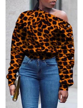 Lovely Casual Leopard Printed Sweatshirt Hoodie