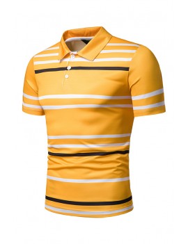 Lovely Casual Printed Yellow Polo Shirts