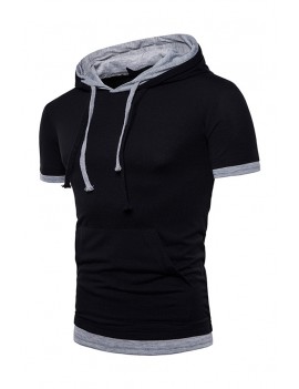 Lovely Casual Hooded Collar Black T-shirt