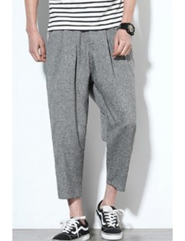 Lovely Casual Mid Waist Grey Loose Pants