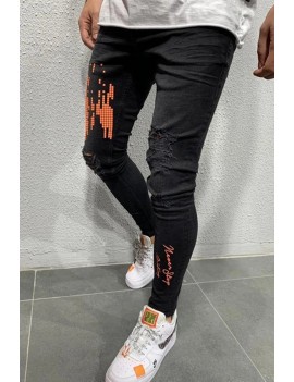 Lovely Casual Printed Orange Jeans
