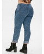 High Waisted Knotted Frayed Skinny Plus Size Jeans - 3x